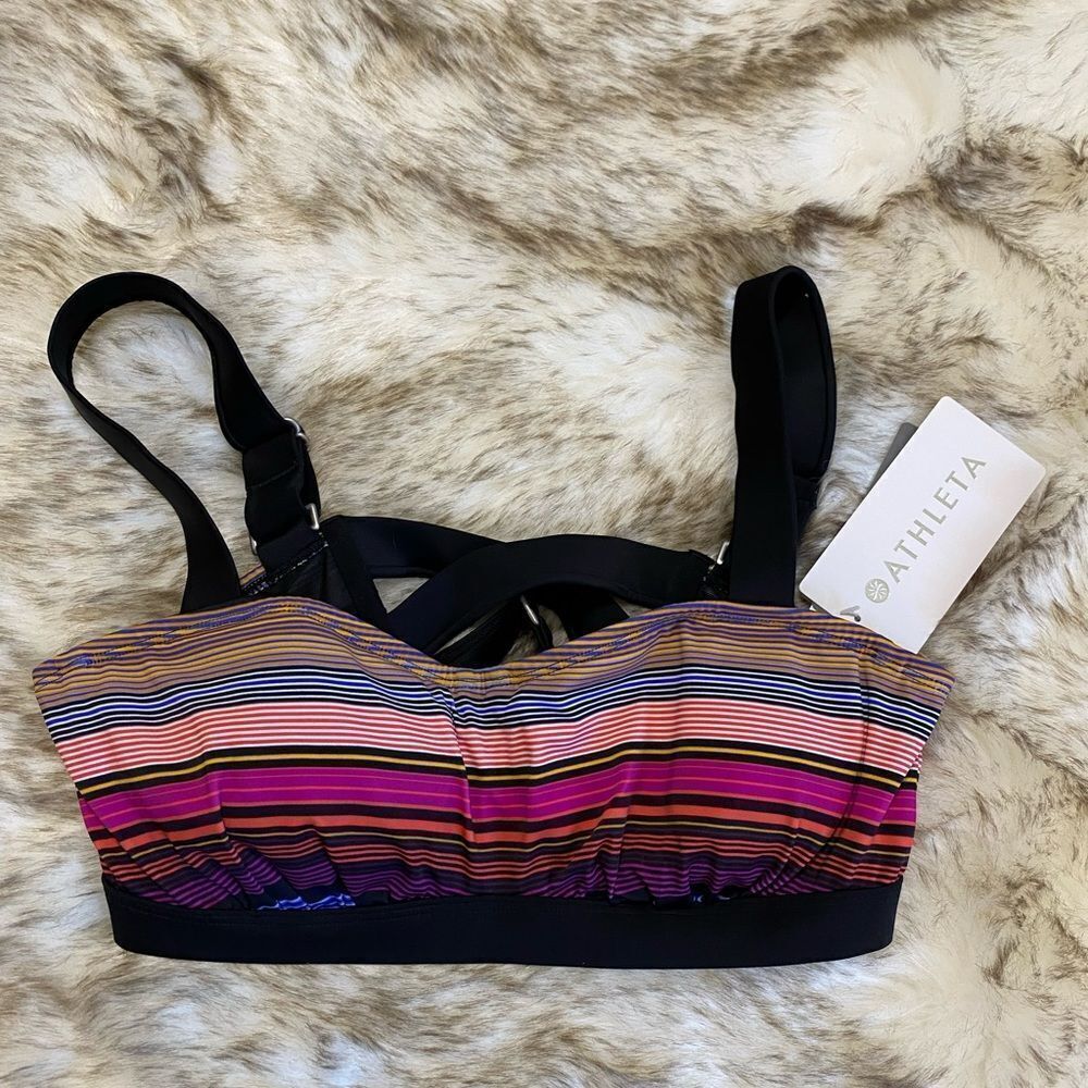 Athleta Capri Stripe Pura Bikini, 36b/c, NWT